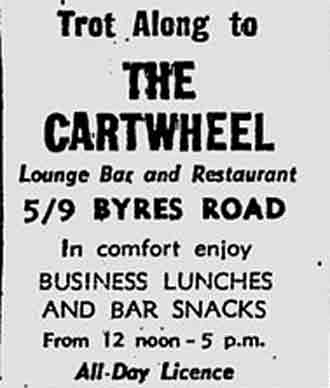 The Cartwheel 5/9 Byres Road advert 1979